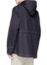 Back View - Click To Enlarge - GEYM - Drawstring waist hooded denim jacket