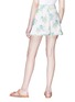 Back View - Click To Enlarge - ZIMMERMANN - 'Whitewave Honeymooners' loop trim floral print organza shorts