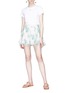 Figure View - Click To Enlarge - ZIMMERMANN - 'Whitewave Honeymooners' loop trim floral print organza shorts