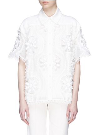 Main View - Click To Enlarge - ZIMMERMANN - 'Whitewave Doily' broderie anglaise shirt