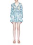 Main View - Click To Enlarge - ZIMMERMANN - Whitewave Ruffle' belted floral print georgette playsuit