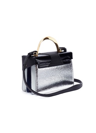 Detail View - Click To Enlarge - THE VOLON - 'Data London' small metal handle colourblock leather bag