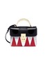Main View - Click To Enlarge - THE VOLON - 'Data London' small metal handle colourblock leather bag