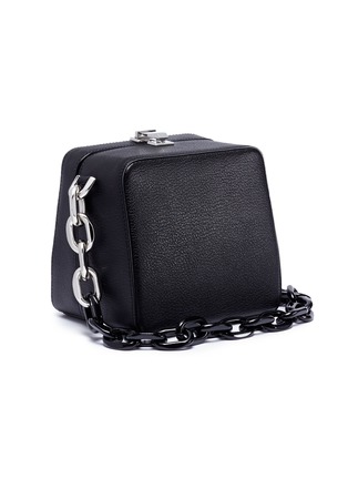 Detail View - Click To Enlarge - THE VOLON - 'Cube' chain strap leather bag