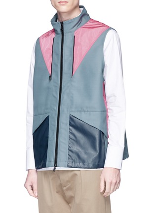 Detail View - Click To Enlarge - VALENTINO GARAVANI - Detachable flap colourblock jacket