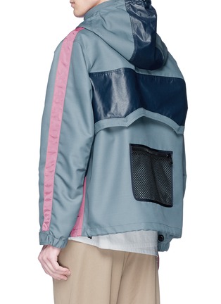 Back View - Click To Enlarge - VALENTINO GARAVANI - Detachable flap colourblock jacket