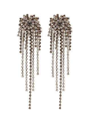 Main View - Click To Enlarge - DRIES VAN NOTEN - Glass crystal fringe drop clip earrings