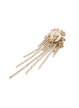 Detail View - Click To Enlarge - DRIES VAN NOTEN - Glass crystal fringe drop clip earrings