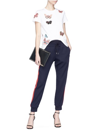 Figure View - Click To Enlarge - VALENTINO GARAVANI - Embellished butterfly appliqué T-shirt