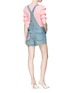 Figure View - Click To Enlarge - VALENTINO GARAVANI - Beaded butterfly patch denim short dungarees