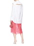 Figure View - Click To Enlarge - VALENTINO GARAVANI - Guipure lace skirt cutout shoulder shirt dress