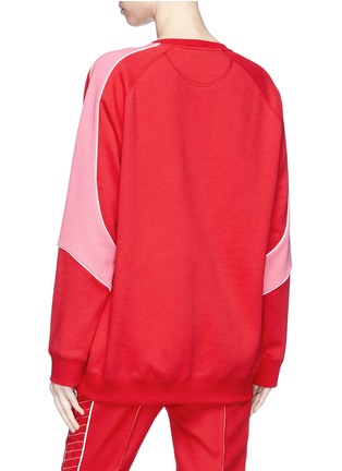 Back View - Click To Enlarge - VALENTINO GARAVANI - Colourblock sleeve oversized sweatshirt