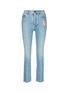 Main View - Click To Enlarge - VALENTINO GARAVANI - Embellished butterfly appliqué cropped straight jeans