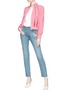 Figure View - Click To Enlarge - VALENTINO GARAVANI - Embellished butterfly appliqué cropped straight jeans