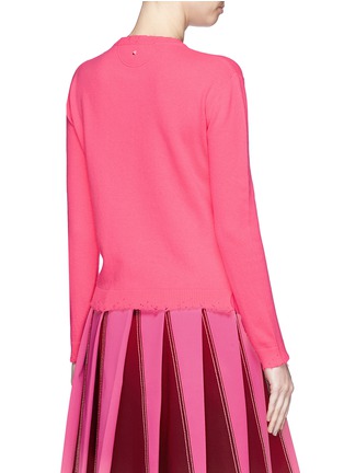Back View - Click To Enlarge - VALENTINO GARAVANI - 'Pink is Punk' slogan intarsia virgin wool-cashmere sweater