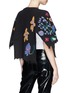 Back View - Click To Enlarge - VALENTINO GARAVANI - Distressed floral embroidered poncho sweater