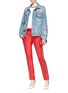 Figure View - Click To Enlarge - VALENTINO GARAVANI - Beaded butterfly patch denim jacket