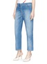 Front View - Click To Enlarge - VALENTINO GARAVANI - Rockstud cropped straight leg jeans