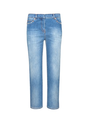 Main View - Click To Enlarge - VALENTINO GARAVANI - Rockstud cropped straight leg jeans