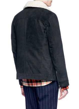 Back View - Click To Enlarge - SCOTCH & SODA - Faux shearling collar cowskin leather jacket