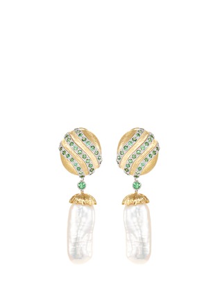 Main View - Click To Enlarge - BUCCELLATI - Tsavorite pearl 18k yellow gold drop earrings