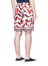 Back View - Click To Enlarge - MAISON KITSUNÉ - Floral chevron print poplin shorts