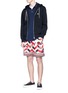 Figure View - Click To Enlarge - MAISON KITSUNÉ - Floral chevron print poplin shorts