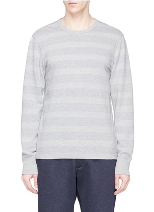 Main View - Click To Enlarge - REIGNING CHAMP - Reversible stripe long sleeve French terry T-shirt