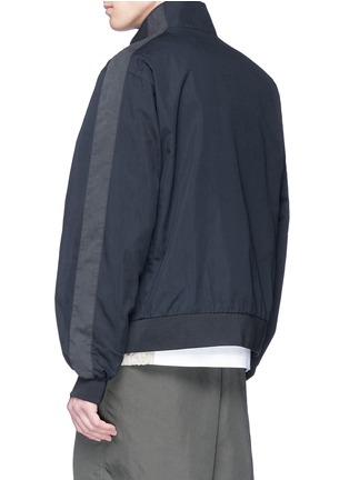 Back View - Click To Enlarge - NANAMICA - Stripe sleeve COOLMAX® bomber jacket