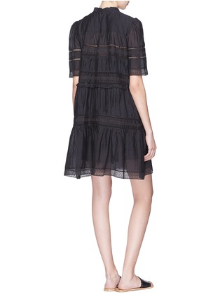 Back View - Click To Enlarge - ISABEL MARANT ÉTOILE - 'Vicky' lace trim ruched panel dress