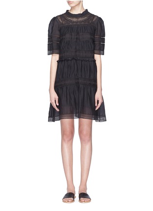 Main View - Click To Enlarge - ISABEL MARANT ÉTOILE - 'Vicky' lace trim ruched panel dress