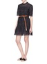 Figure View - Click To Enlarge - ISABEL MARANT ÉTOILE - 'Vicky' lace trim ruched panel dress