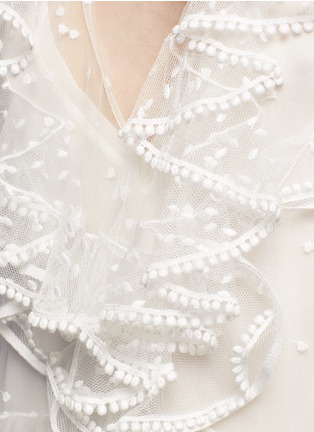 Detail View - Click To Enlarge - CHLOÉ - Dot embroidered ruffle tulle dress