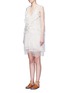 Front View - Click To Enlarge - CHLOÉ - Dot embroidered ruffle tulle dress