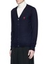 Front View - Click To Enlarge - ALEXANDER MCQUEEN - Skull embroidery cashmere cardigan