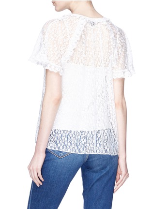 Back View - Click To Enlarge - NEEDLE & THREAD - 'Tiered Daisy' keyhole front floral lace top