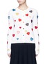 Main View - Click To Enlarge - ALICE & OLIVIA - Rainbow button hearts embroidery wool cardigan