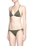Figure View - Click To Enlarge - VIX - 'Lucy Military' lattice back bead triangle bikini top