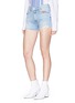 Front View - Click To Enlarge - MOTHER - 'Easy Does It' contrast stitch denim shorts