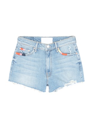 Main View - Click To Enlarge - MOTHER - 'Easy Does It' contrast stitch denim shorts