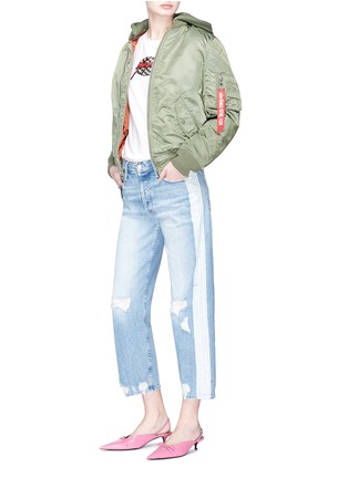 Figure View - Click To Enlarge - MOTHER - 'Thrasher' stripe outseam ripped jeans