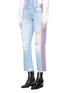 Front View - Click To Enlarge - MOTHER - 'Thrasher' stripe outseam ripped jeans