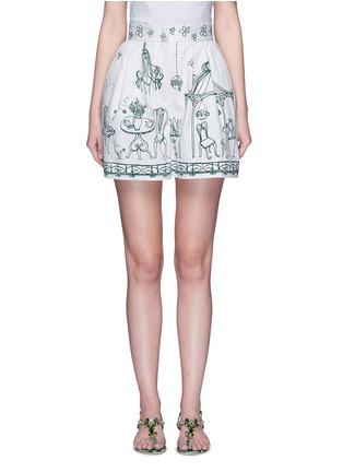 Main View - Click To Enlarge - - - Victorian Garden print twill shorts