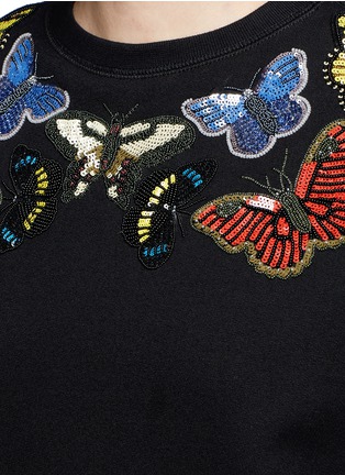 Detail View - Click To Enlarge - ALEXANDER MCQUEEN - Butterfly embellished fleece sweatshirt