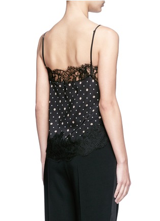 Back View - Click To Enlarge - GIVENCHY - Lace trim microprint silk crepe de Chine camisole