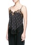 Front View - Click To Enlarge - GIVENCHY - Lace trim microprint silk crepe de Chine camisole