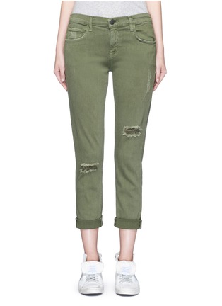 Main View - Click To Enlarge - CURRENT/ELLIOTT - 'The Fling' distressed stretch pants