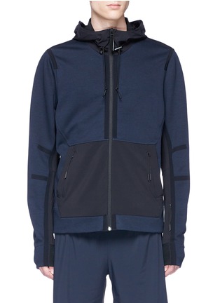 Main View - Click To Enlarge - ISAORA - 'Taped' contrast panel zip performance hoodie