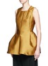 Front View - Click To Enlarge - LANVIN - Techno satin peplum top