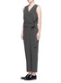 Front View - Click To Enlarge - THEORY - 'Alvmie' wrap front crepe jumpsuit
